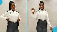 Ghanaian lady becomes security officer after relocating abroad, netizens congratulate her