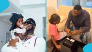 Island Frimpong: Medikal gives his daughter a brand new phone, unboxes it in video