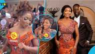 Agyeman Badu's wife almost ruins her makeup, gets emotional as Piesie Esther performs MO at their wedding