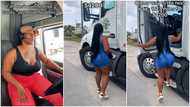 Lady working as truck driver in America earns GH¢47k for a trip, drives vehicle