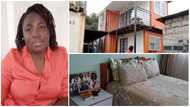 Woman flaunts her container house where she lives