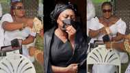 Show mama: People lineup as Tracey Boakye dashes money at Afia Schwar’s dad’s funeral in new video