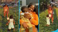 Asantewaa's first child looks all grown up as they play football in the US, video melts hearts
