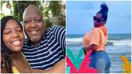 What a babe: Kwami Sefa Kayi and Irene Opare's daughter hit the beach in hot jeans skirt, photos get fans gushing