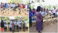 Banker turned teacher surprises secondary school with new chairs; photos wow many