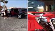 Many react as man shows off luxury car worth Gh2 million in viral video; It Has 40" TV