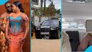 Ofori Sarpong's nephew Kofi Genfi rides in a long Rolls-Royce convoy for his traditional wedding
