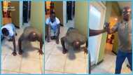 Ghanaian man beats grandson in push-up challenge, the boy begs him to stop in viral video