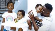 Cute family photos of Sarkodie with his daughter and son warms hearts