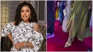 Afia Schwarzenegger dazzles in green dress and star-studded heels at Piesie Esther's concert, video drops