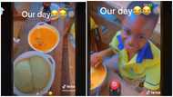 Ghanaian kid goes to 'Our Day' with fufu and soup, teacher reacts in video
