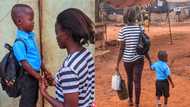 Kind deed: Good Samaritan pays GHs700 for boy to start school, adorable photos pop up