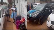 Ghanaian man gifts wife brand new car at hospital for giving birth to their first child in video