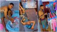 "Get washing machine": Kind husband washes baby's dirty clothes before wife wakes up, spreads them on a hanger