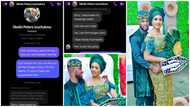 Couple who met on Facebook gets married, screenshots of their 1st chat shows lady DMed him