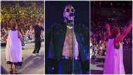 Burna Boy’s mum celebrates his successful outing at Hollywood Bowl, dances on stage as she appreciates fans