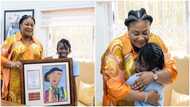 Young girl causes stir after drawing beautiful portrait of Rebecca Akufo-Addo