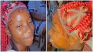 Lady's braided wig in viral video leaves internet users amused: "Just wear your own hair"