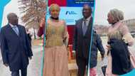 Dr Mahamudu Bawumia rocks a stylish designer overcoat to give a lecture at Harvard University