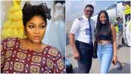 Omotola reacts after her husband Ekeinde flew Erica in his plane, causes 'frenzy' on social media