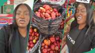 "Student visa": Lady relocates to UK, sells Indomie, fresh tomatoes and other provisions