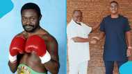 Azumah Nelson steals the spotlight with stylish arrival at Sharaf Mahama’s boxing event: Video