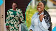 Emelia Brobbey looks classy in a green jumpsuit styled with GH¢29,000 Balenciaga bag