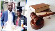 Man Wears Mum His Graduation Gown as He Bags Law Degree, She Sold Bread to Sponsor His Education