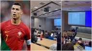 Drama as student interrupts Oyinbo lecturer, does Ronaldo's 'Siu' celebration in front of class