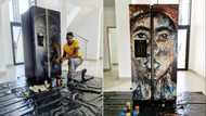Meet the artist who painted incredible portrait on household fridge; drops beautiful photos