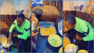 Lil Win eats bowl of banku & soup in video, Ghanaians impressed