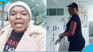 Ghanaian lady relocates to Canada, rejoices as she becomes a cleaner, works joyfully in video