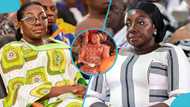 Lady Julia near tears as she mourns with Otumfuo at his niece's memorial service, video evokes sadness