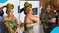 Juliet Ibrahim attends Priscilla Ojo's wedding, goes through pain to look exquisite