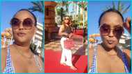 Latest video of McBrown chilling on vacation without her husband and wedding ring amid rumours confuses fans