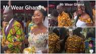 Ghanaian couple makes history as they look classy and simple in African print outfits for their white wedding