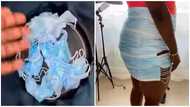 All this stress: Lady makes mini skirt out of face masks, Fans greet with remorse