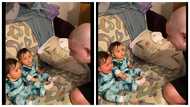 Twin babies light up internet after reaction on seeing their father's shaved head