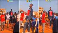 Return of Goliath: Very tall man turns heads on streets, people follow him around in trending video