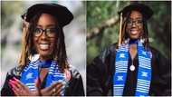 Pretty lady celebrates being 1st in family to bag PhD; shares adorable photo