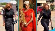 Empress Gifty flaunts tiny waist and flat tummy at a funeral, peeps react to the video