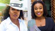 “Eii you are here too” - Fans scared as Afia Schwar does ‘self put put’ with Dr. Oteng’s wife in new video