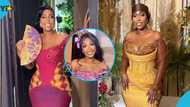 Kennedy Osei's wife looks radiant in structured kente gown at her brother's wedding