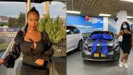 Pretty lady flexes stunning Mercedes Benz birthday gift from mom; shares admirable photos
