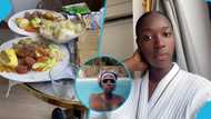 C Confion's lover Sandra rocks swim suit, eats gourmet dishes on vacation at 5 star resort, videos