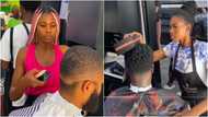 Ghanaian lady delights working as a barber, urges the youth to learn the craft: "The salary is good"