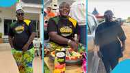 Oheneba Jude celebrates after getting a new job, eats Asanka full of loaded Angwamo