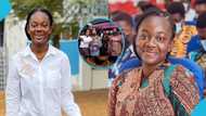 Yvonne Osei Adobea: First female SRC president of KNUST slays in elegant dress as she poses with Rebecca Akufo-Addo and Lady Julia