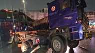 Accra rains: Articulated truck somersaults at Nkrumah Circle Overpass