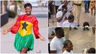 Onua FM Presenter Felicia Osei trends with her brown skirt and shoes she wore to meet Nana Ama McBrown